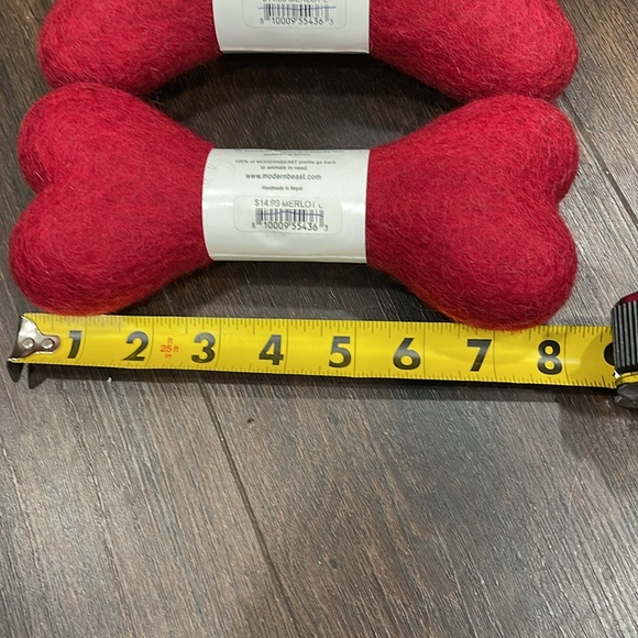NWT Wool Bone Red (Merlot) Dog Toy Lot of 3 Modernbeast *Benefits Animal Rescue* - Picture 3 of 4
